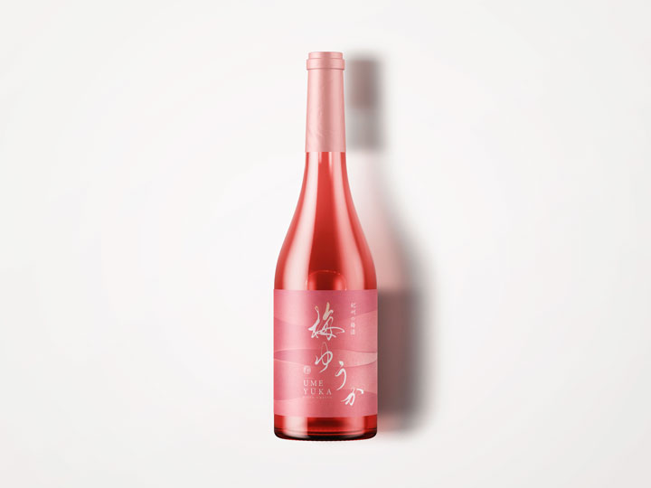 Umesyu Plum Wine Bottle Label Logo Design - Umeyuka - SANTEN Design